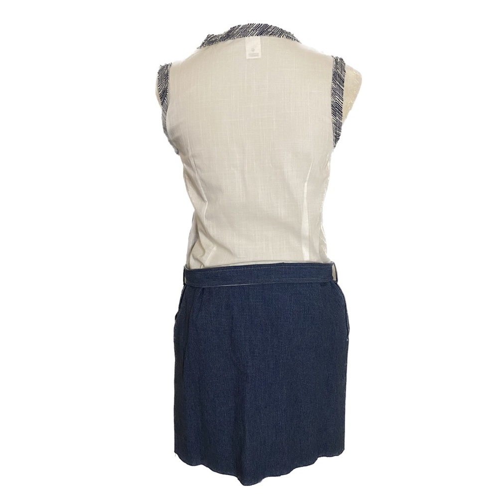 Vivienne Tam casual blue and white plaid and print dress. - Picture 2 of 11